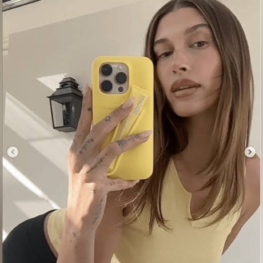 RHODE Vibrant Yellow Phone Case with Lip Tint!